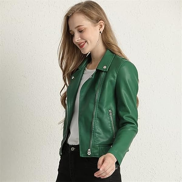 Adhdyuud Vrouwen Faux Lederen Jassen Herfst Rits Turn-Down Kraag Jas Faux Zachte Pu Moto Zwart Uitloper